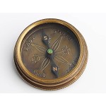 Follow Your Inner. Solid Brass Compass with Compass Rose Embossed Carry Case