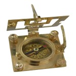 Nautical Antique Brass Sundial Compass, Square Shiny Brass Sundial Compass, Fully Functional Working for Hiking Trekking Navigation Instrument