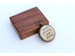 Solid Brass Engraved Compass with Wooden Box – Magnetic Needle, “My Heart Will Always Guide You Home” Quote – Vintage Navigation Gift for Son, Husband, or Traveler