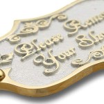 Please Remove Your Shoes Brass Door Sign. Vintage Shabby Chic Style Home Décor Wall Plaque Handmade