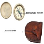 ROORKEE INSTRUMENTS (INDIA) A NAUTICAL REPRODUCTION HOUSE Inspirational Gift Ideas The Journey Doesnt Start at The Beginning It Begins at The End Brass Compass with Case.