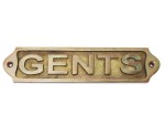 Antique Brass “GENTS” Door Sign Plaque – Vintage Style Restroom Wall Plate for Men’s Toilet | Solid Cast Brass with Mounting Screws | Classic Handmade Bathroom Decor