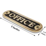 Office Door Sign Brass Casted Gold/Black Handmade Plaque Plate Decor Style Accessories Wall Mounted (12.5cm X 3.25cm)