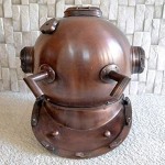 Diving Helmet in 18 inch for Home Decor Figurines in Iron and Aluminum Vintage Scuba Mark V Navy Divers Helmet Diving Helmet Decaled Decor, Full Size, Fish Tank