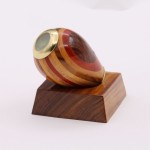 Handmade Brass &amp; Wood Lacquered Kaleidoscope with Wooden Base – Vintage Optical Collectible for Adults, Special Occasions &amp; Easter Gift – Unique Brass Kaleidoscope Home Décor