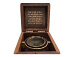 Engraved Antique Brass Desk Compass Keepsake in Wooden Box – Inspirational Personalized Compass Gift for Graduation, Baptism, Confirmation, Mentor, Leadership, Employee Appreciation