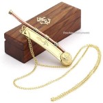 Solid Brass and Copper Boatswain (Bosun) Whistle with Rosewood Box