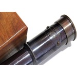 6 inches Handheld Brass Telescope - Pirate Navigation Wooden Box (Antique Black)