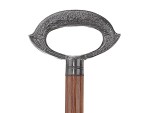 Vintage Floral Engraved Brass Handle Walking Stick – Decorative Metal “U” Shaped Cane Handle with Solid Wood Shaft – Antique Style Walking Cane for Men & Women, 37 Inches