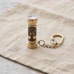 Tree of Life Brass keleidoscope Keychain, Handmade Optical Instrument, Boho Keyring