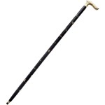 Roorkee Instruments Wooden Folding Walking Sticks with Brass Inlay Design Handle for Senior Citizen Walking Cane (37 Inch)