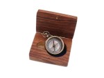 Solid Brass Compass “Not All Those Who Wander Are Lost” Engraved – Vintage Navigation Compass with Wooden Box, Inspirational Gift for Men, Women, Travelers, Graduates, and Adventure Lovers