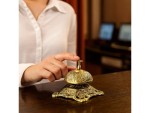 Antique Style Ornate Solid Brass Hotel Counter Desk Service Bell – Vintage Reception Call Bell with Loud Clear Ring | Classic Victorian Design for Office, Hotel, Restaurant, or Home Decor