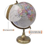 Premium 8 inch Ball Globe with Brass Antique Look - Educational & Decorative Globe for Students / Home Decor / Office / School / Table / Antique Gift Item