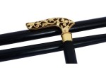 Brass Walking Solid Vintage Designer Victorian Simple Wooden Cane Antique Style Folding Walking Stick 36" Inches with Brass Handle for Men and Women