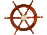 36” Wooden Ship Wheel – Handcrafted Nautical Captain Steering Wheel | Rustic Pirate Wall Hanging Décor | Solid Wood Marine Wheel for Home, Office, Bar & Restaurant | Nautical Gift for Sailors & Sea Lovers