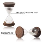 30 Second - 3 Minute Hourglass Sand Timer Clock with Sparkling White Sand 4&quot; Wooden Vintage Antique Style Nautical Collectors Gift Decorative Souvenir Unique Creative Gifts for Home Office Study Desk