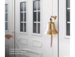 Brass Ship Bell with Rope Pull – 7 Inch Wall Mount Heavy-Duty Polished Brass Nautical Bell | Loud Marine Doorbell for Boat, Bar, Patio, Garden, Home Decor | Indoor Outdoor Vintage Wall Accent