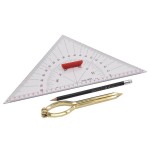7 Inches Nautical Angle Gauge Nautical Protractor with Brass Navigation Divider 