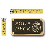 Nautical Bathroom Décor Accessories Brass Plaque. Beach Theme Funny Wall Decoration Poop Deck Sign