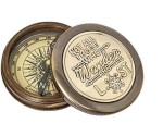 Vintage Brass Compass Engraved 'Not All Those Who Wander Are Lost' with Handmade Leather Case – Inspirational Gift for Travelers, Adventure Lovers & Graduates