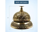 Solid Brass Victorian Style Service Desk Bell – Vintage Call Bell for Hotel, Office, Reception & Restaurant Counters | Antique Brass Finish Table Bell for Service, Concierge, or Home Décor