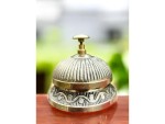 Vintage Solid Brass Victorian Style Service Desk Bell – Classic Handcrafted Call Bell for Hotel Reception, Home Office, Restaurant & Counter Décor | Unique Antique Table Gift