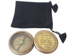 Go Confidently in the Direction of Your Dreams” Engraved Brass Compass with Leather Case – Inspirational Thoreau Quote Compass for Graduation, Retirement & Travel Gifts