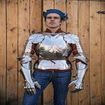 18GA Medieval Half Body Armor Suit SCA LARP with Cuirass, Gauntlet, Puldrons Christmas Costume, Gothic Gauntlets