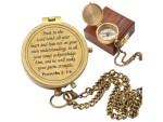 Trust in The Lord, Proverbs 3:5-6, Solid Brass Engraved Directional Compass with Leather Case | Baptism Gifts for Boys Girls, First Communion, Confirmation, Christian Gifts for Men, Catholic Gifts