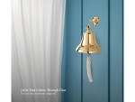 Polished Brass Ship Bell with Rope Pull – Heavy Duty Wall Mount Nautical Bell for Boat, Bar, Patio, Garden, or Home – Loud Ringing Coastal Decor, Marine Style, Indoor Outdoor Brass Finish
