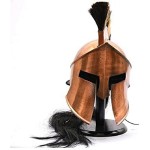  Great King Leonidas Spartan Helmet 300 Movie Fully Functional Medieval Wearable Copper Antique Helmet With Two Color Plume Wooden Stand