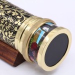 Handcrafted Giant Etched Brass Kaleidoscope – Antique Lacquered Optical Toy with Oil Object Chamber – Unique Home Décor Collectible &amp;amp; Artistic Gift for Adults and Collectors