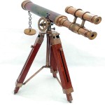  Roll over image to zoom in Collectible Brass Antique Two Ton Telescope with Tripod