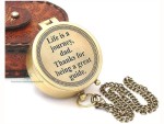 Life is a Journey Dad Compass – Engraved Brass Pocket Compass with Chain & Leather Case – Thoughtful Gift for Father, Dad, or Mentor – Vintage Keepsake of Love, Gratitude & Guidance
