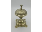 Solid Brass Victorian Style Desk Call Bell – Antique Ornate Counter Service Bell for Hotel, Reception, Office, Restaurant, or Spa | Handcrafted Vintage Engraved Design, Loud Clear Ring