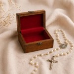 Personalized Wood Rosary Box: Catholic Baptism, First Communion &amp;amp; Confirmation Gift for Goddaughter