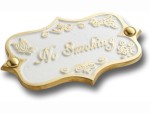 No Smoking Solid Brass Door Sign Plaque – Vintage Shabby Chic Home Décor – Handmade Metal Wall Sign for Office, Cafe, Bar, or Entryway – Antique Brass Finish, Engraved Door Accessory by The Metal Foundry
