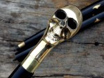 Vintage Brass Skull Walking Cane for Men and Women Black Wooden Walking Stick Antique Victorian Style Fancy Cane
