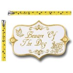 Beware of The Dog Brass Door Sign. Vintage Shabby Chic Style Home Décor Wall Plaque Handmade