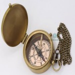 Antique Nautical Vintage Directional Magnetic Compass with Famous Scripture Quote Engraved Baptism Gifts with Leather Case or Wooden Case for Loved Ones, Son, Father, Love, Partner, Spouse, Fiancé.